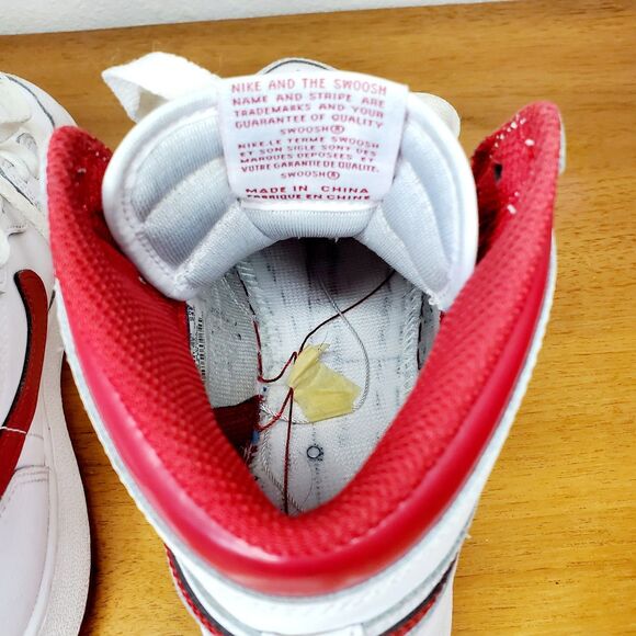 NIKE Air Jordan 1 Retro High OG Sneakers Running Shoes White Varsity Red SZ 5.5 - Picture 9 of 12
